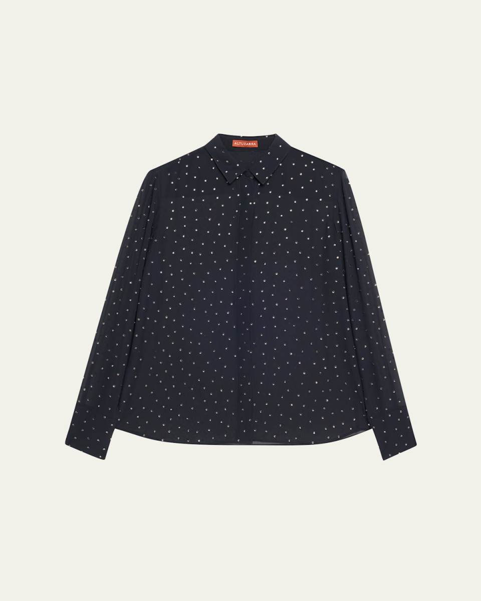 Chika Strass Button-Down Top